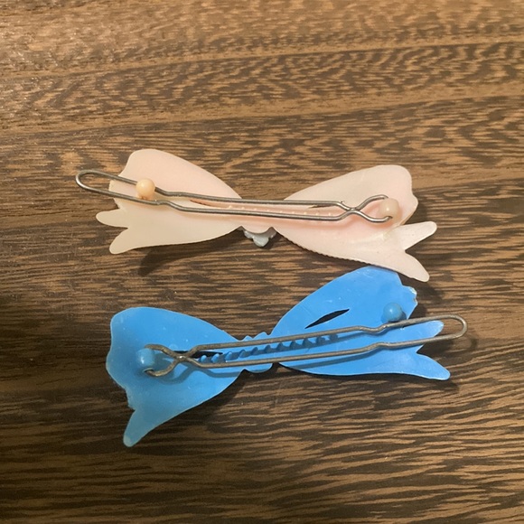 Vintage Bow Hair clips plastic - Picture 3 of 3